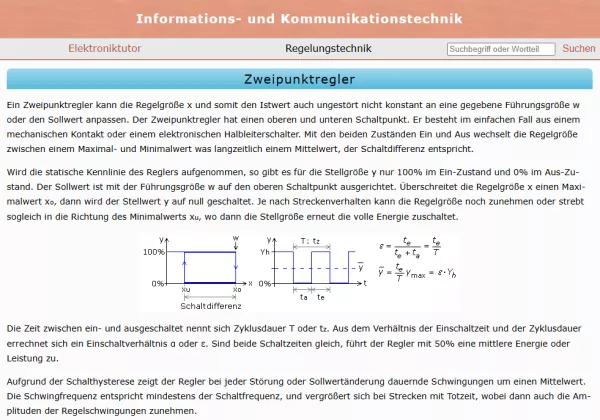 Webseite: Zweipunktregler