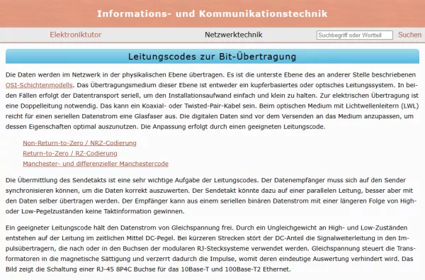 Webseite: Leitungscodes zur Bit-Übertragung