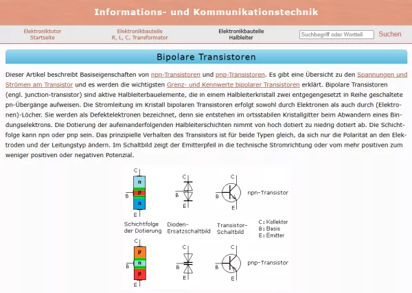 Webseite: Bipolare Transistoren