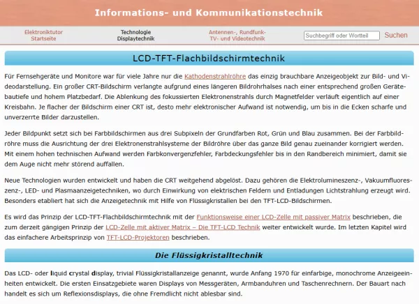 Webseite: LCD-TFT-Flachbildschirmtechnik