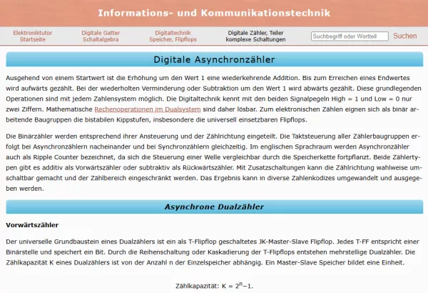 Webseite: Digitale Asynchronzähler
