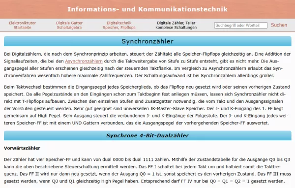 Webseite: Digitale Synchronzähler