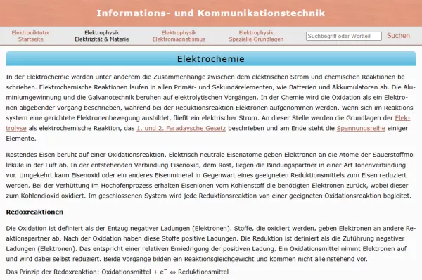 Webseite: Elektrochemie