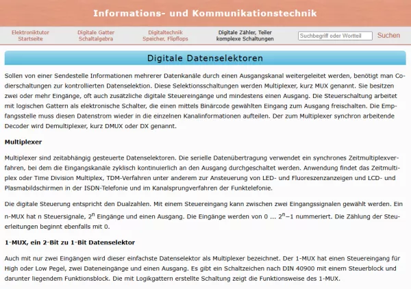Webseite: Digitale Datenselektoren