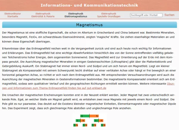 Webseite: Magnetismus