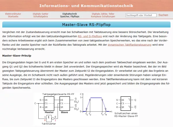 Webseite: Master-Slave Flipflops