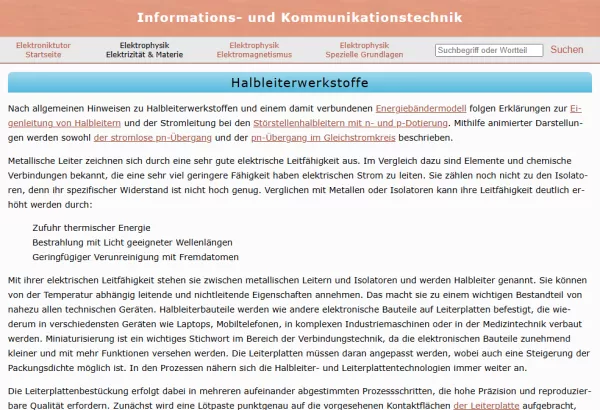 Webseite: Halbleiterwerkstoffe