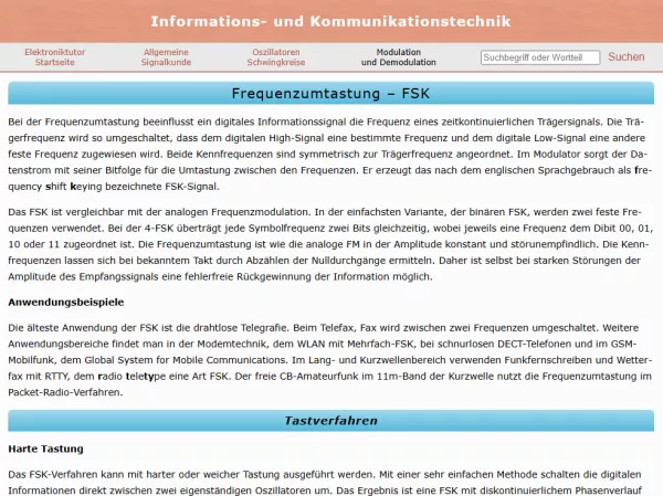 Webseite: Frequenzumtastung - FSK