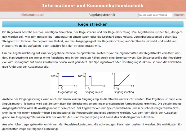 Webseite: Regelstrecken