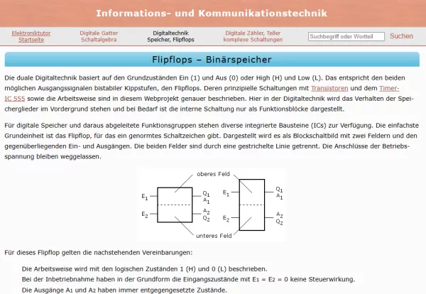 Webseite: Flipflops - Binärspeicher
