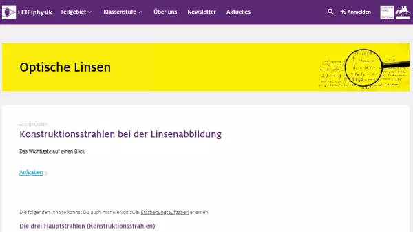 Unterrichtsbaustein: Konstruktionsstrahlen bei der Linsenabbildung