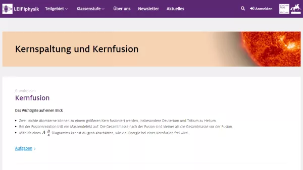 Unterrichtsbaustein: Kernfusion