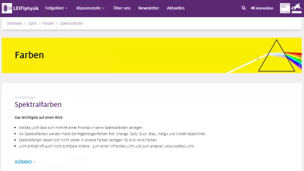 Unterrichtsbaustein: Spektralfarben