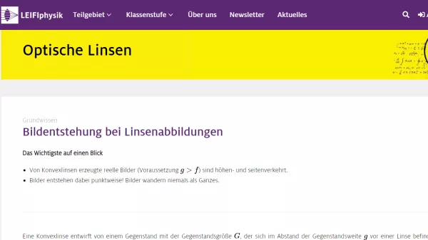 Unterrichtsbaustein: Bildentstehung bei Linsenabbildungen