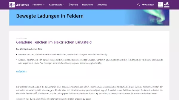 Unterrichtsbaustein: Geladene Teilchen im elektrischen Längsfeld