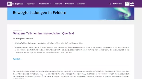 Unterrichtsbaustein: Geladene Teilchen im magnetischen Querfeld