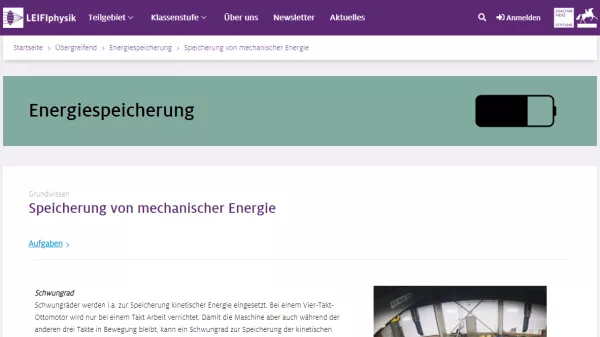 Unterrichtsbaustein: Speicherung von mechanischer Energie