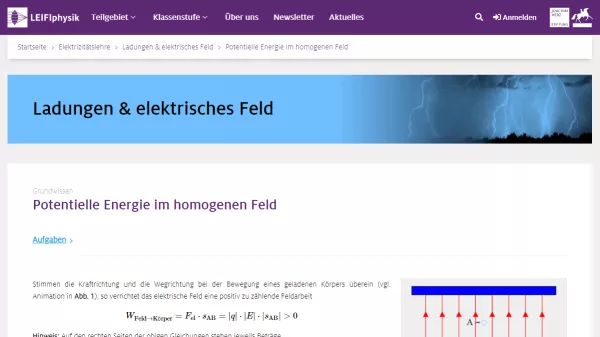 Unterrichtsbaustein: Potentielle Energie im homogenen Feld