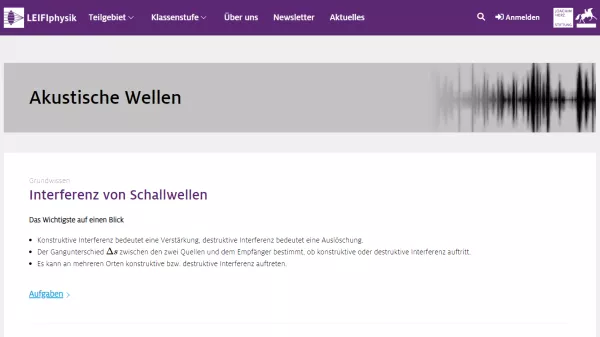 Unterrichtsbaustein: Interferenz von Schallwellen