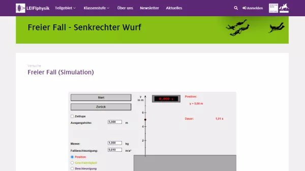 Simulation: Freier Fall (Simulation)