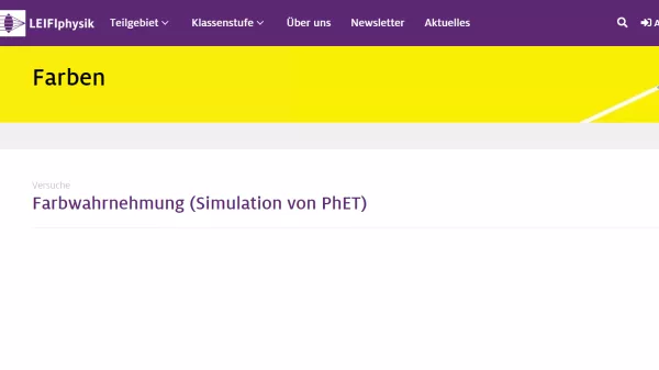 Simulation: Farbwahrnehmung (Simulation von PhET)