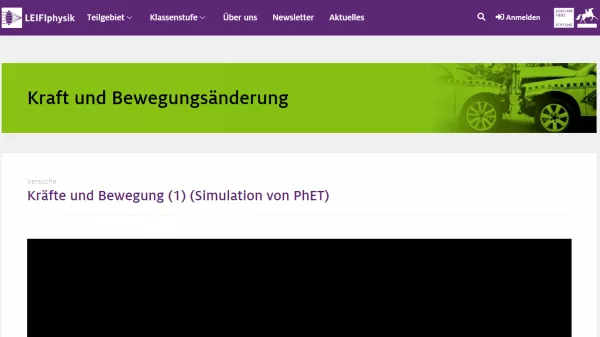 Simulation: Kräfte und Bewegung 1 (Simulation von PhET)