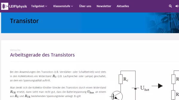 Unterrichtsbaustein: Arbeitsgerade des Transistors