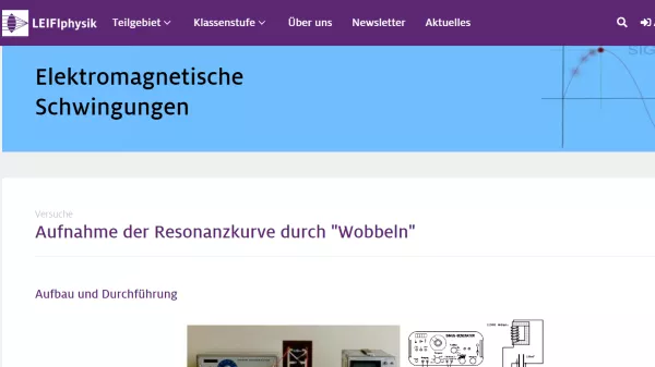 Experiment: Aufnahme der Resonanzkurve durch "Wobbeln