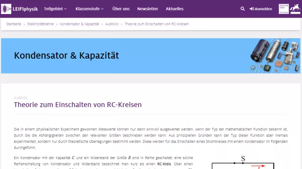 Unterrichtsbaustein: Theorie zum Einschalten von RC-Kreisen