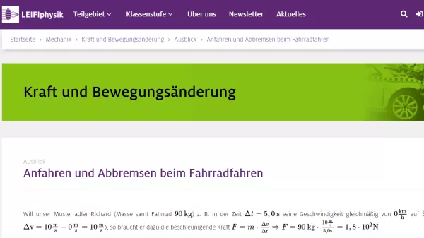 Unterrichtsbaustein: Anfahren und Abbremsen beim Fahrradfahren