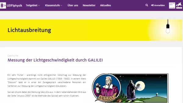 Unterrichtsbaustein: Messung der Lichtgeschwindigkeit durch GALILEI