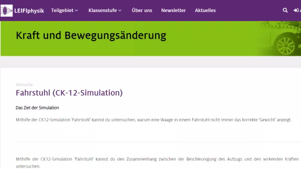 Simulation: Fahrstuhl (CK-12-Simulation)