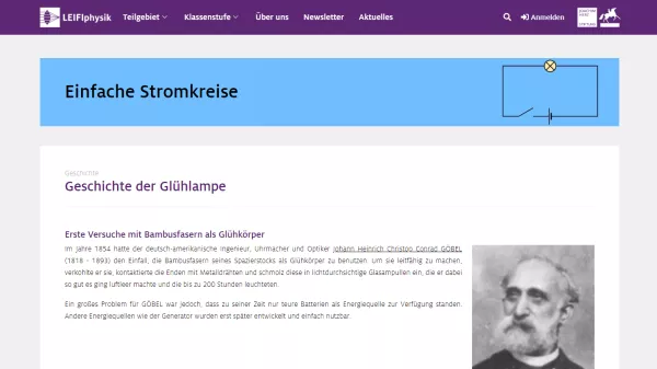 Unterrichtsbaustein: Geschichte der Glühlampe