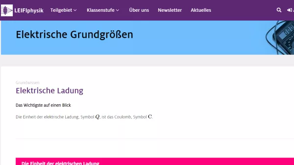 Unterrichtsbaustein: Elektrische Ladung - Grundwissen