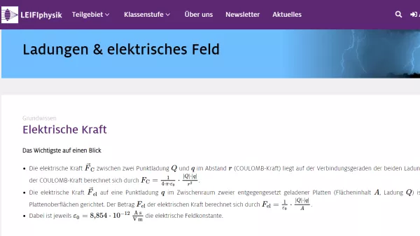 Unterrichtsbaustein: Elektrische Kraft