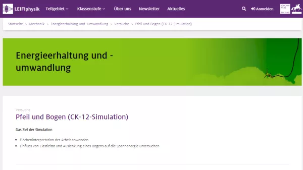 Simulation: Pfeil und Bogen (CK-12-Simulation)