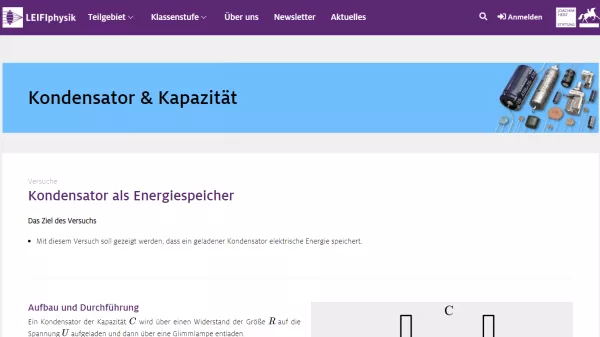 Unterrichtsbaustein: Kondensator als Energiespeicher