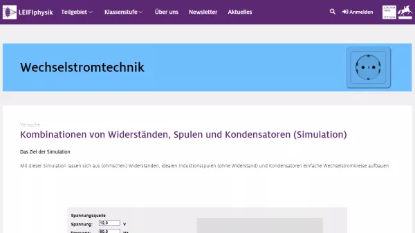 Simulation: Kombinationen von Widerständen, Spulen und Kondensatoren (Simulation)