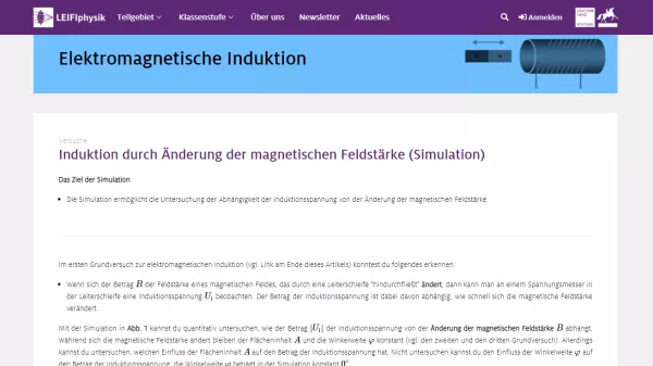 Simulation: Induktion durch Änderung der magnetischen Feldstärke (Simulation)