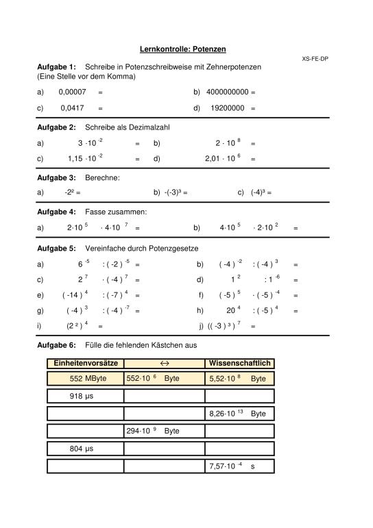Potenzen Und Wurzeln übungen Pdf MUNDO