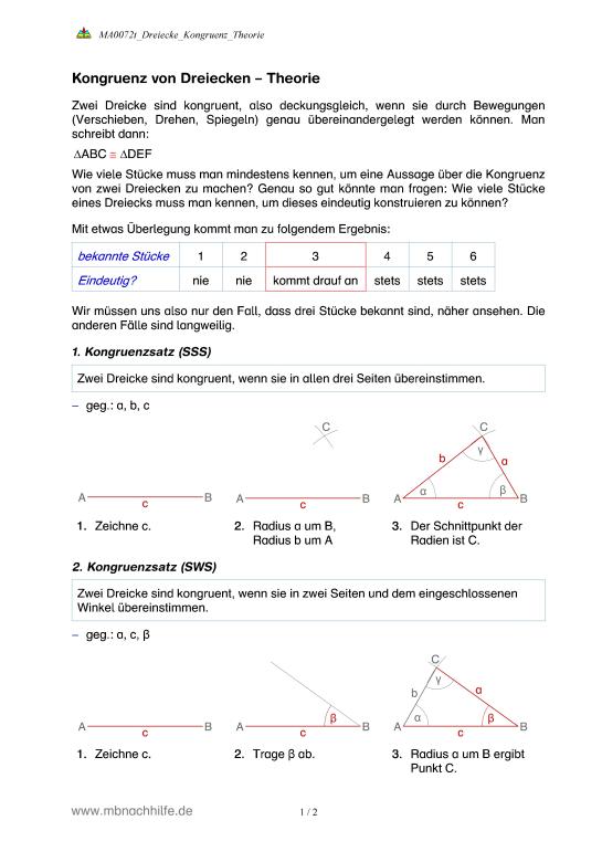 Dreiecke Konstruieren Aufgaben Mit Lösungen Pdf MUNDO