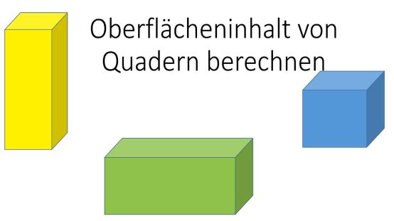 Wie Berechnet Man Den Oberflächeninhalt Eines Quaders MUNDO